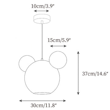 Mickey Pendant Lamp — Dimension drawings 3