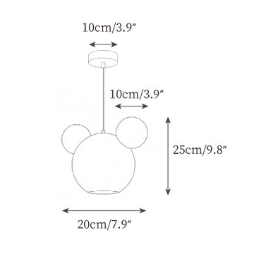 Mickey Pendant Lamp — Dimension drawings 1