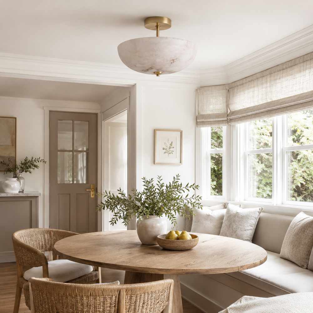 Miramar Alabaster Flush Mount Ceiling Light – detail 2
