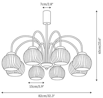 Lustre Molecural en bois — Plans de dimensions 3