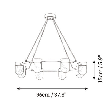 Lustre Montauk Alabaster — Plans de dimensions 2