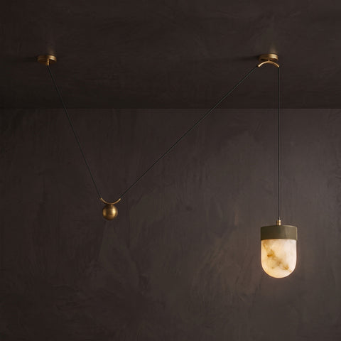 Montauk Alabaster Counterweight Pendant Lamp