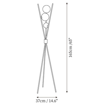 Lampada da Terra Moon — Disegni dimensionali 1