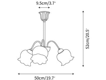 Morup Chandelier — Dimension drawings 1