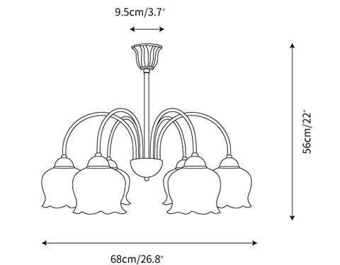 Model B 6heads L 26.8″ x H 22″