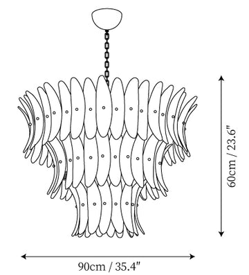 Lampadario in Vetro Murano Palm — Disegni dimensionali 1