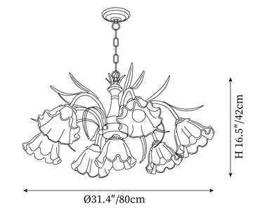 Murano Cream Chandelier — Dimension drawings 2