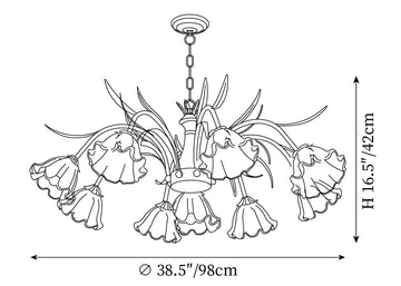Murano Cream Chandelier — Dimension drawings 3