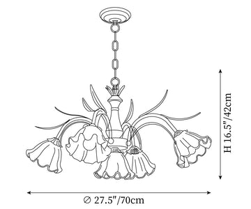 Murano Cream Chandelier — Dimension drawings 1