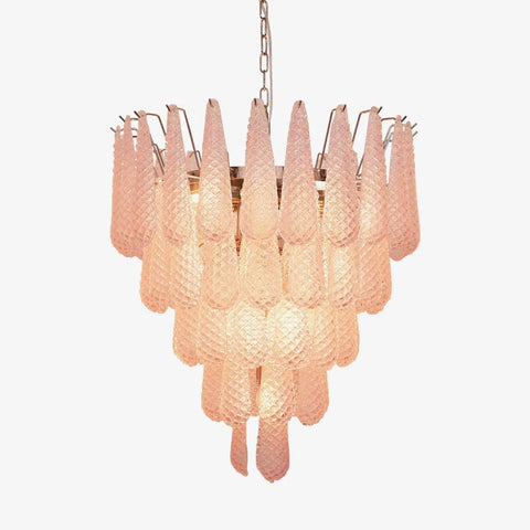Murano Pink Glass Dewdrop Chandelier – detail 5