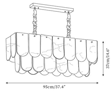 Nason Glass Chandelier — Dimension drawings 3