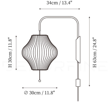 مصباح Nelson الحائطي — Dimension drawings 2
