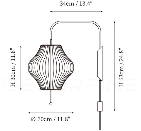 ∅ 11.8″ x H 11.8″