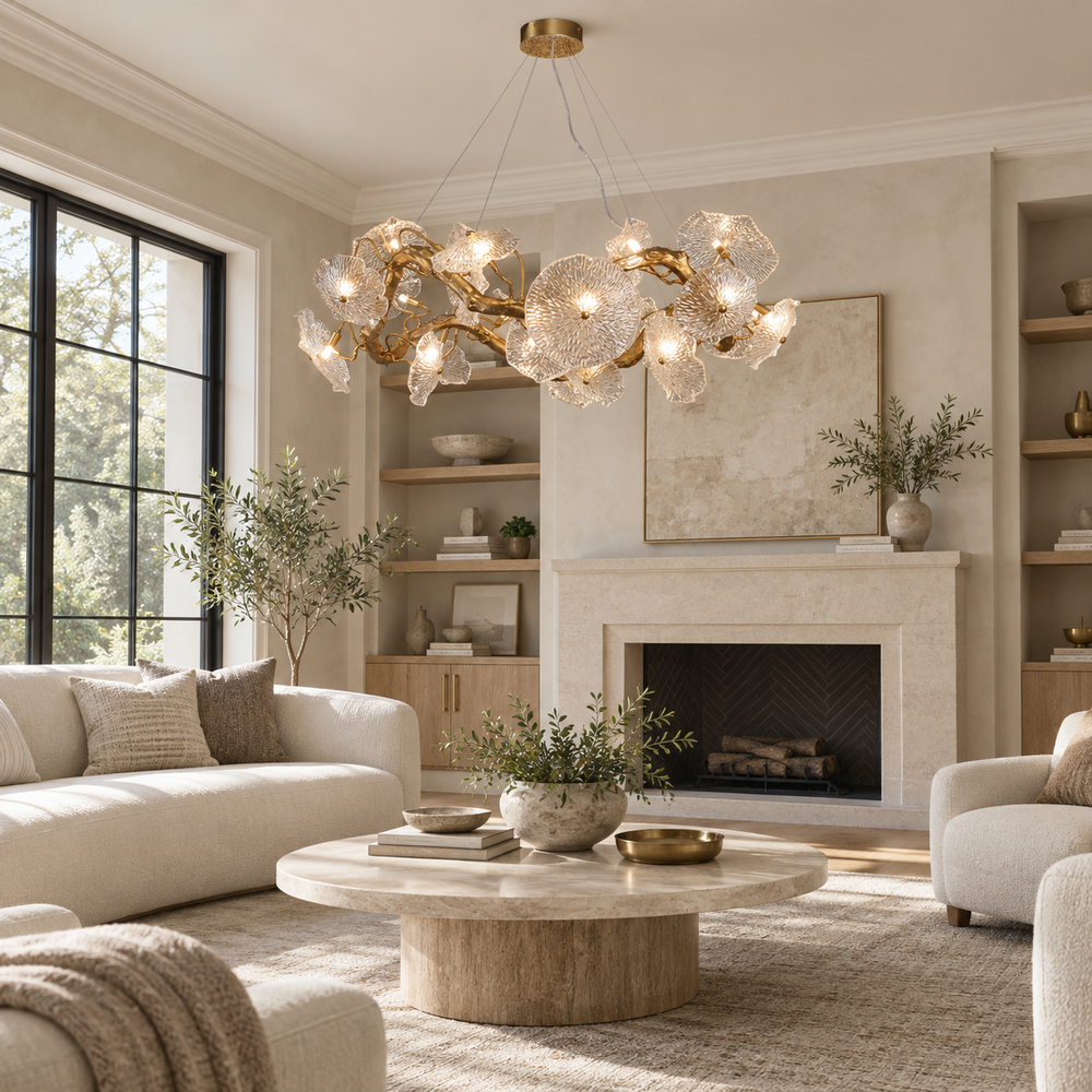 Nerina Lotus Glass Chandelier – detail 2