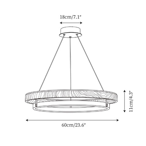 ∅ 23,6″ x H 4,3″ / Dia 60cm x H 11cm