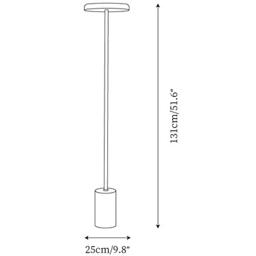 Lampadaire Oblique — Plans de dimensions 1