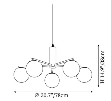 Orbit Macy Kronleuchter — Maßzeichnungen 2