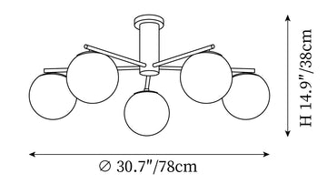 Orbit Macy Kronleuchter — Maßzeichnungen 1
