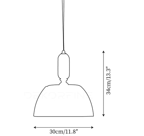 Dia 30cm x H 34cm / ∅ 11,8″ x H 13,3″