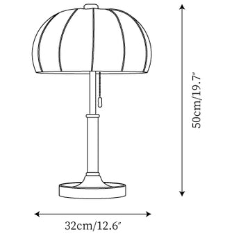 Orchid Fabric Table Lamp — Dimension drawings 1