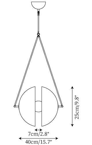 Oyster Glass Pendant Lamp — Dimension drawings 1