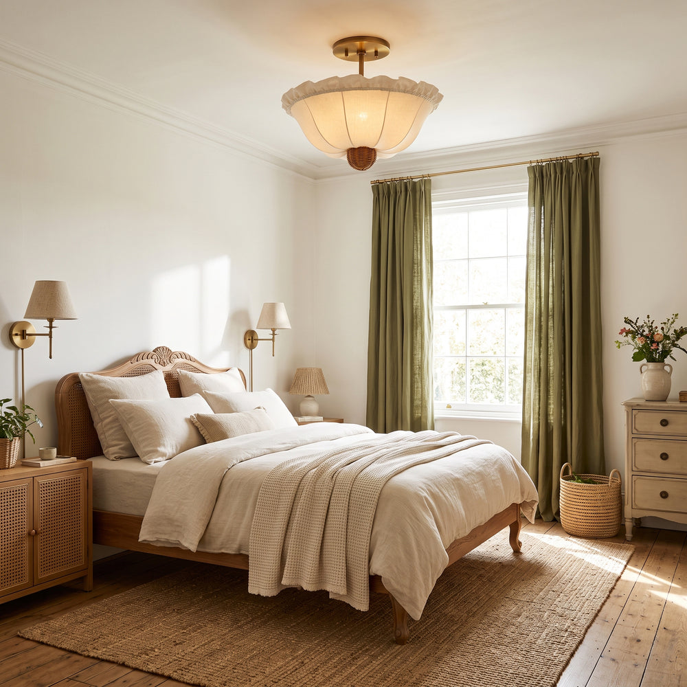 Paloma Linen Flush Mount Ceiling Light – detail 2