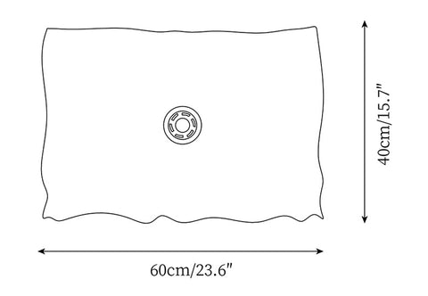 L 60cm x W 40cm / L 23.6″ x W 15.7″