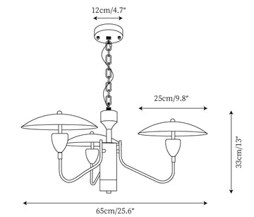 Peggy Chrome Chandelier — Dimension drawings 1