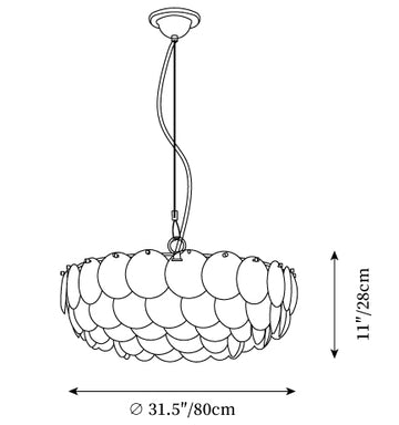 Pembridge Chandelier — Dimension drawings 1
