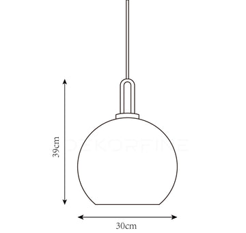 Pendulum Glass Pendant Lamp — Dimension drawings 1