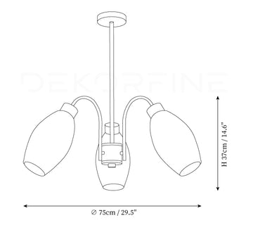 Lustre Petaluma — Plans de dimensions 1