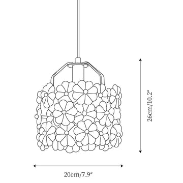 Petit Floral Glaspendel-Leuchte — Maßzeichnungen 1