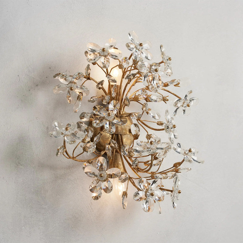 Pewter Crystal Wall Lamp – detail 2