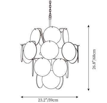 Pink Murano Chandelier — Dimension drawings 1