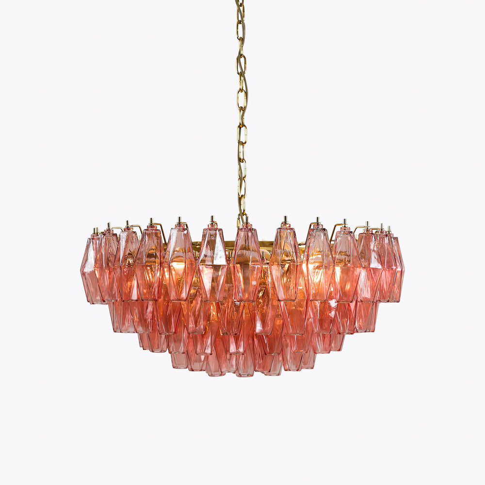 Pink Polygon Drop Chandelier – detail 2