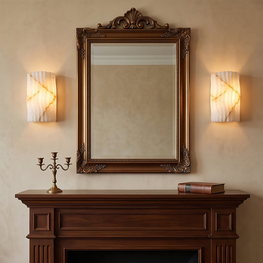 Pleated Alabaster Wall Sconce – detail 2