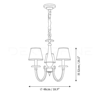 Pleated Brass Chandelier — Dimension drawings 1