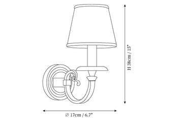 Pleated Brass Wandleuchte — Maßzeichnungen 1