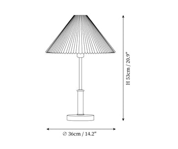 Pleated Wooden Table Lamp — Dimension drawings 1