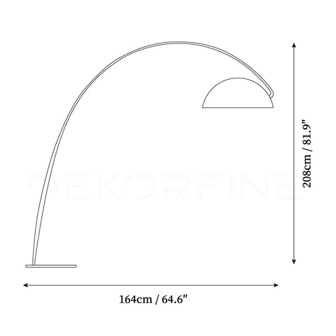 ∅ 64.6″ x H 81.9″ / Dia 164cm x H 208cm