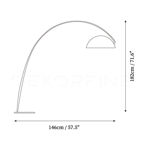 ∅ 57.5″ x H 71.6″ / Dia 146cm x H 182cm