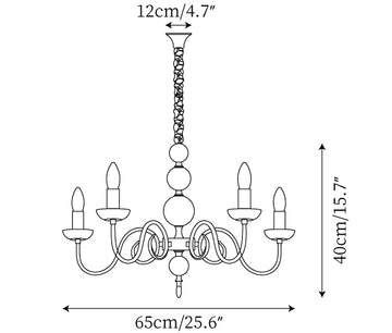 Lampadario Plumette — Disegni dimensionali 2