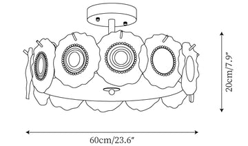 Pobllem Glass Ceiling Lamp — Dimension drawings 1