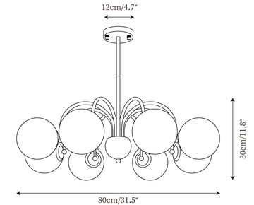 Lampadario Polpgne Cromato — Disegni dimensionali 3