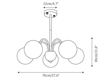 Lampadario Polpgne Cromato — Disegni dimensionali 2