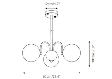 Lampadario Polpgne Cromato — Disegni dimensionali 1