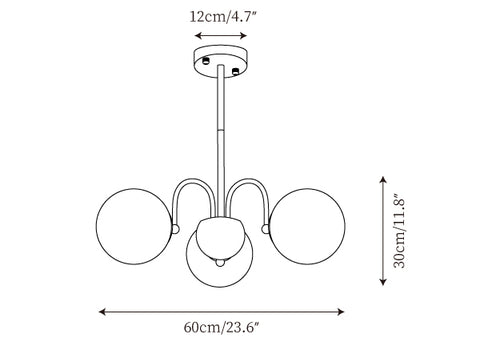 3 Teste ∅ 23,6″ x H 11,8″ / Dia 60cm x H 30cm