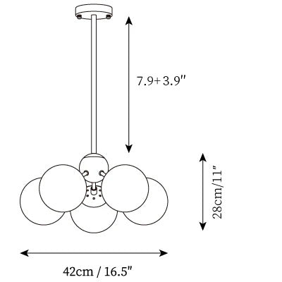 5 Heads: ∅ 16.5″ x H 11″