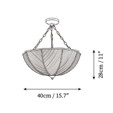 Preston Pleated Pendant Light — Dimension drawings 1