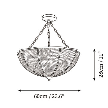 Preston Pleated Pendant Light — Dimension drawings 3